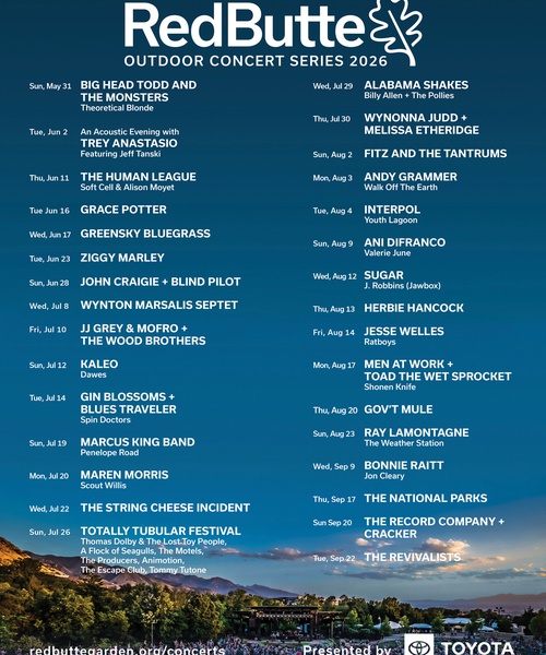 Red Butte Garden Announces the 2026 Line Up